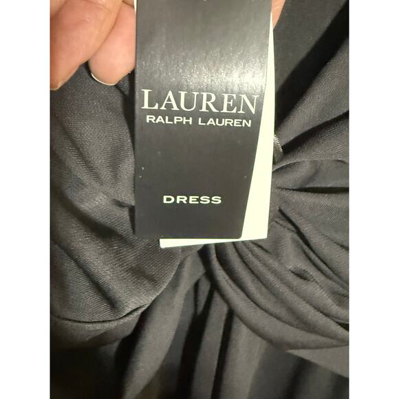 NWT‎ Lauren Ralph Lauren Black Chain Strap Twisted Back Size 8 Dress - Picture 6 of 9